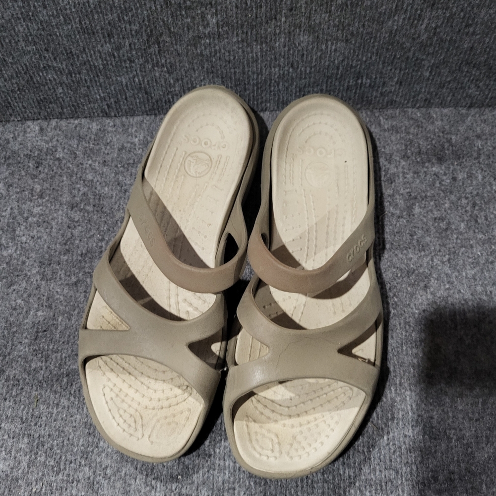 Crocs Swiftwater slide Sandal Brown Slip On Sz 10 Comfort - Picture 4 of 6